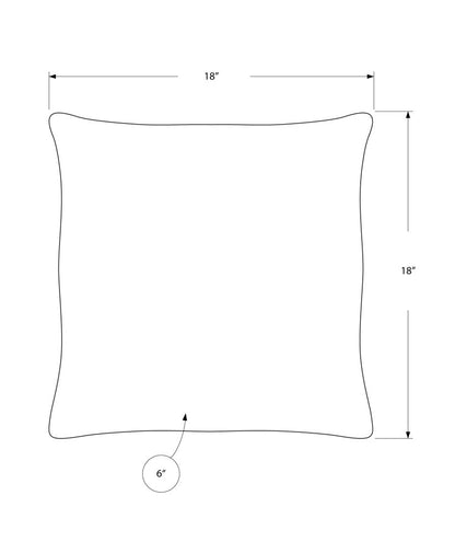 18" X 18" Silver Velvet Polyester Diamond Zippered Pillow