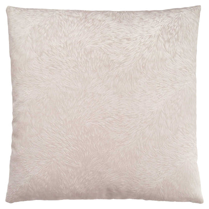 18" X 18" Taupe Velvet Polyester Feather Zippered Pillow