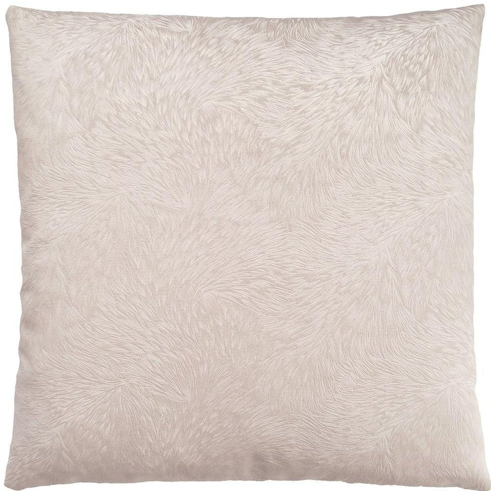 18" X 18" Taupe Velvet Polyester Feather Zippered Pillow