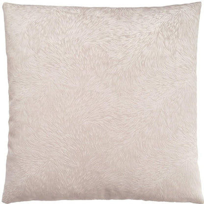 18" X 18" Taupe Velvet Polyester Feather Zippered Pillow