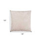 18" X 18" Taupe Velvet Polyester Feather Zippered Pillow