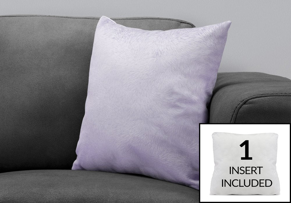 18" X 18" Taupe Velvet Polyester Feather Zippered Pillow