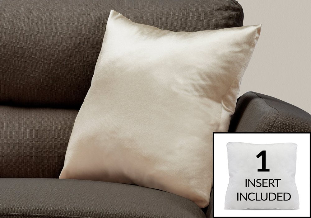 18" X 18" Gold Polyester Zippered Pillow