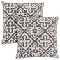 Set Of Two 18" X 18" Taupe Polyester Geometric Zippered Pillow