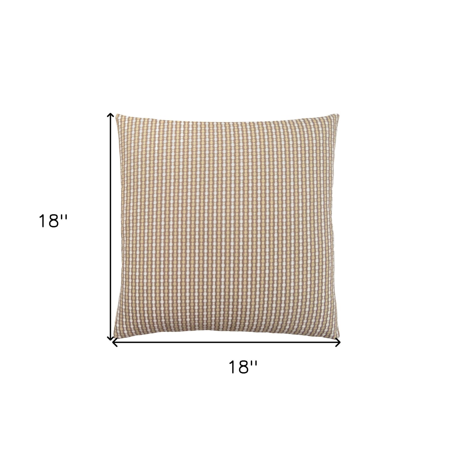 Set Of Two 18" X 18" Brown and White Polyester Striped Zippered Pillow