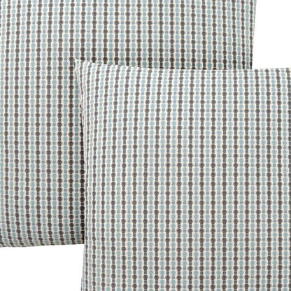 Set Of Two 18" X 18" Gold and White Polyester Striped Zippered Pillow