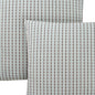 Set Of Two 18" X 18" Blue and Gray Polyester Striped Zippered Pillow