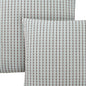 Set Of Two 18" X 18" Blue and Gray Polyester Striped Zippered Pillow