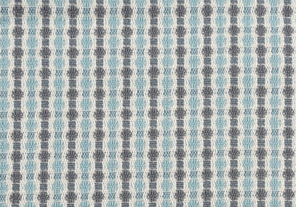Set Of Two 18" X 18" Blue and Gray Polyester Striped Zippered Pillow