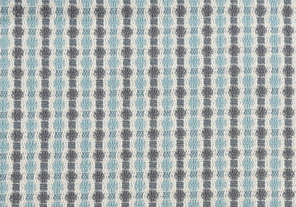 Set Of Two 18" X 18" Blue and Gray Polyester Striped Zippered Pillow