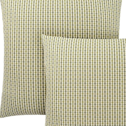 Set Of Two 18" X 18" Blue and Gray Polyester Striped Zippered Pillow
