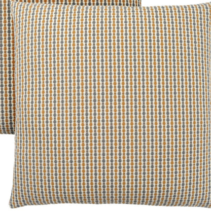 Set Of Two 18" X 18" Brown and White Polyester Striped Zippered Pillow