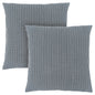 Set Of Two 18" X 18" Taupe Polyester Striped Zippered Pillow