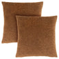 Set Of Two 18" X 18" Dark Green Velvet Polyester Floral Zippered Pillow