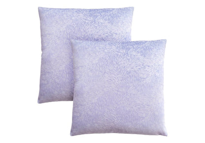 Set Of Two 18" X 18" Purple Polyester Feather Zippered Pillow