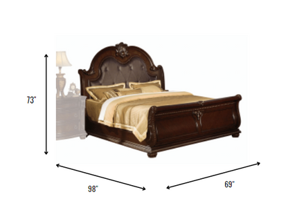 Brown Solid Wood Bed Frame