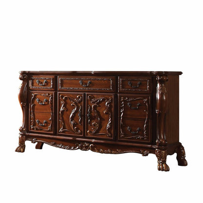 38" Brown Solid Wood Seven Drawer Combo Dresser