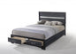 Black And Gray Wood Queen With Two Drawers Bed Frame