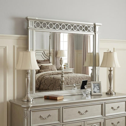 42" Silver Wood Framed Mounted Dresser Mirror