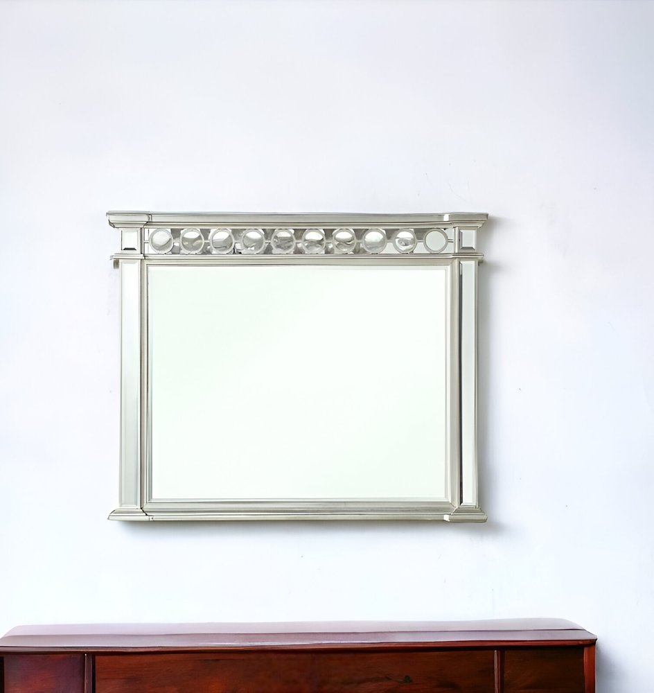 42" Silver Wood Framed Mounted Dresser Mirror