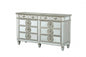 68" Gray Wood Six Drawer Double Dresser
