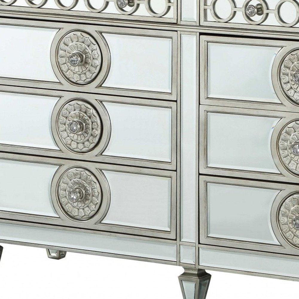 20" Gray Solid Wood Six Drawer Double Dresser