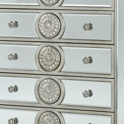 21" X 44" X 56" Mirrored Wood Chest