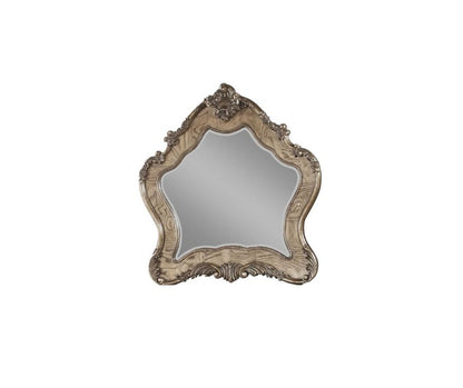 48" Oak Abstract Wood Framed Mounted Dresser Mirror