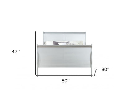 80" X 90" X 47" Platinum Wood Eastern King Bed