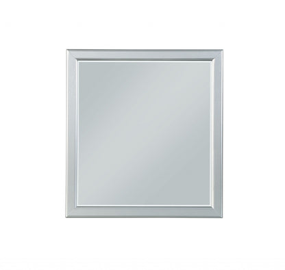 38" Silver Square Framed Accent Mirror