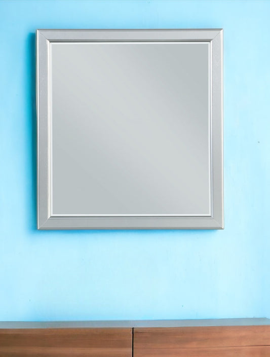 38" Silver Square Framed Accent Mirror