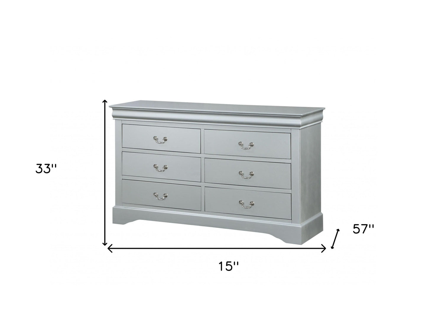 15" White Solid Wood Double Dresser