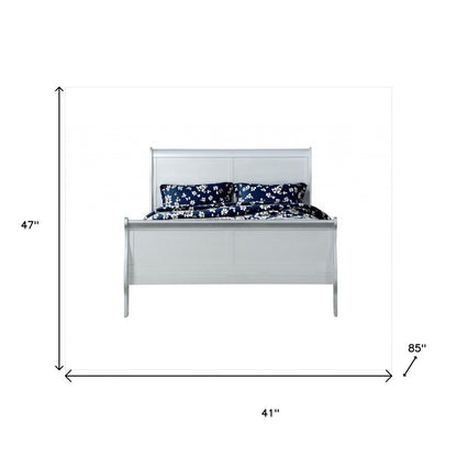 Off White Solid Wood Twin Bed Frame