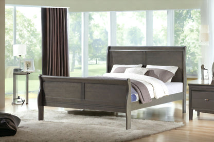 Dark Gray King Sleigh Bed