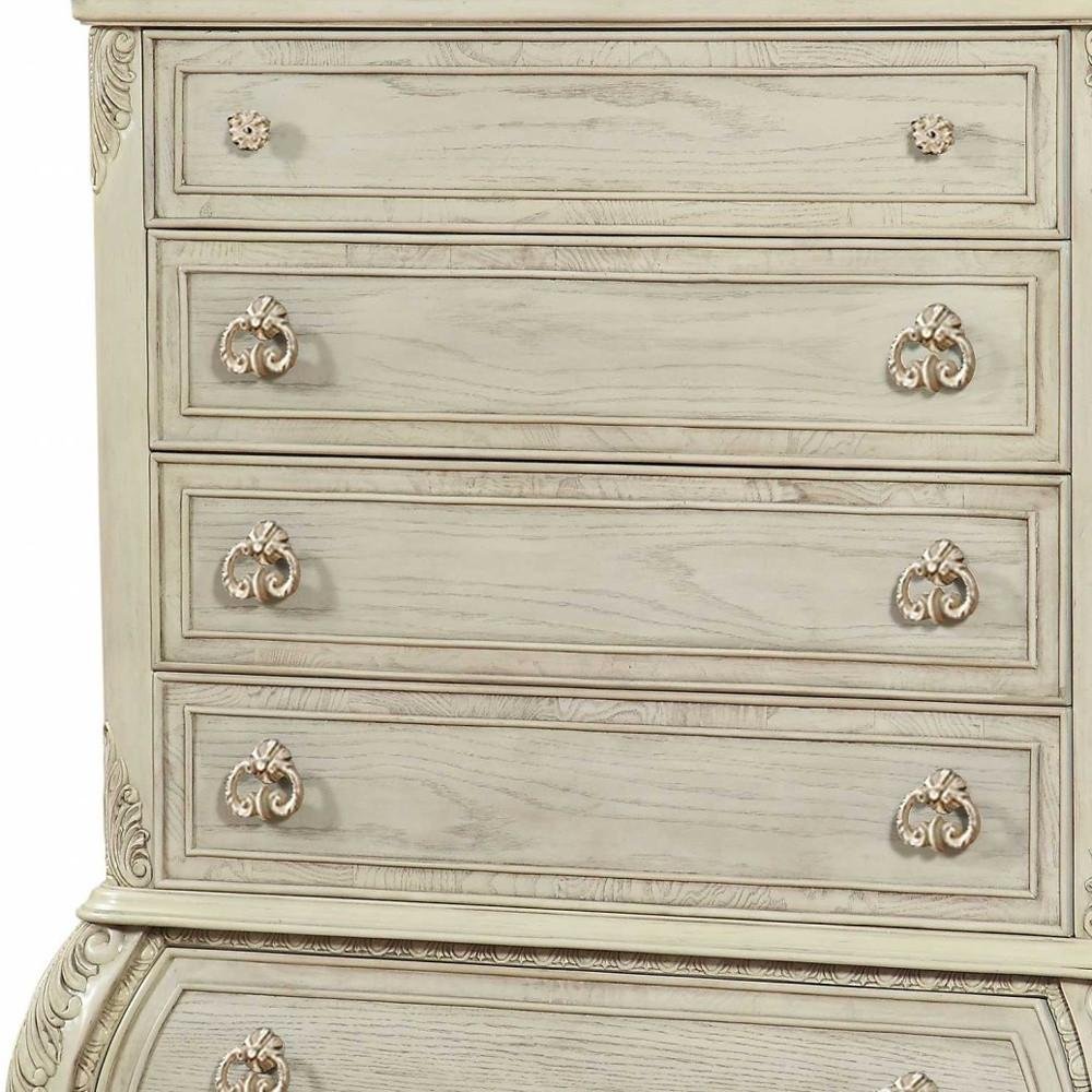 21" Cream Solid Wood Six Drawer