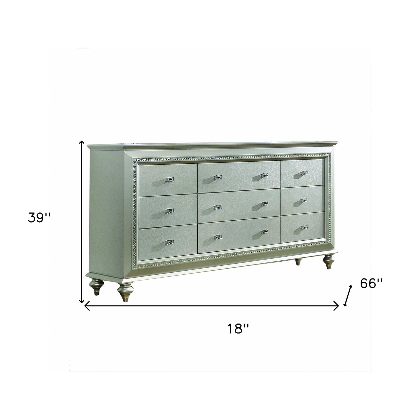 18" Champagne Solid Wood Double Dresser