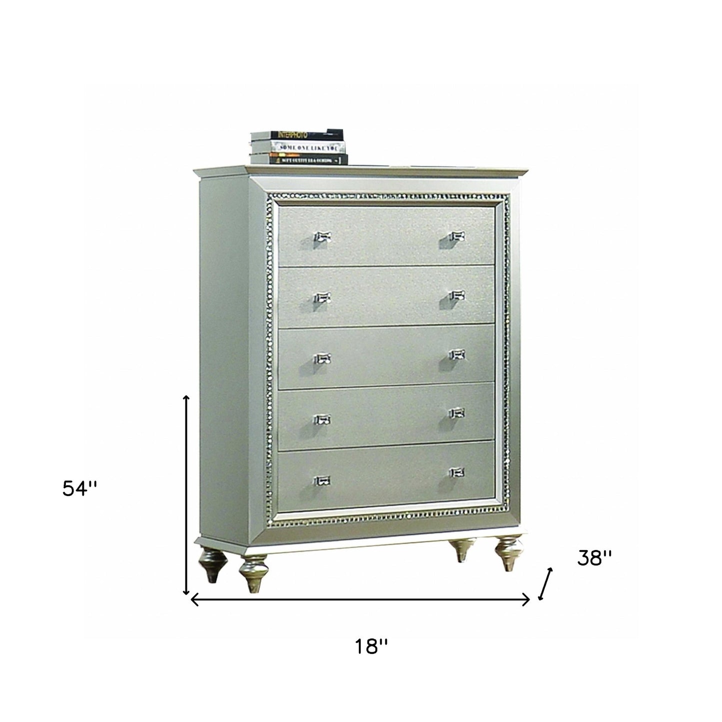 18" Champagne Five Drawer Standard Chest