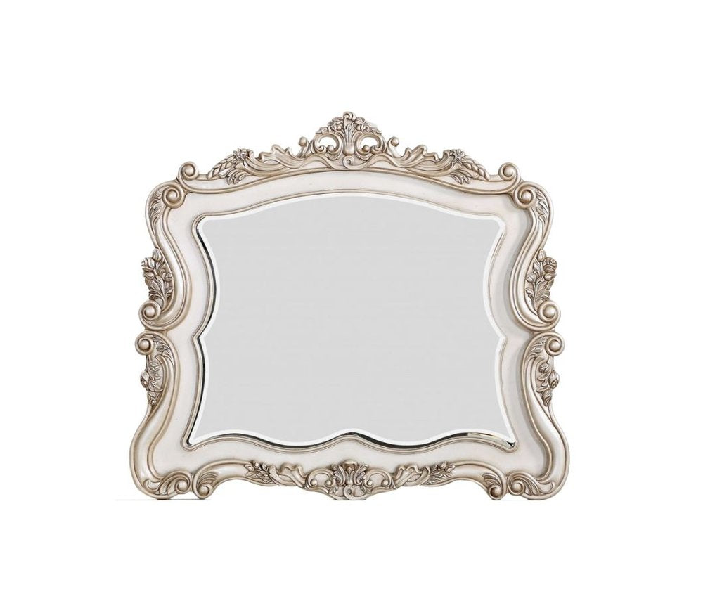 44" White Novelty Solid Wood Framed Dresser Mirror