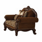 37" Brown Velvet Damask Club Chair