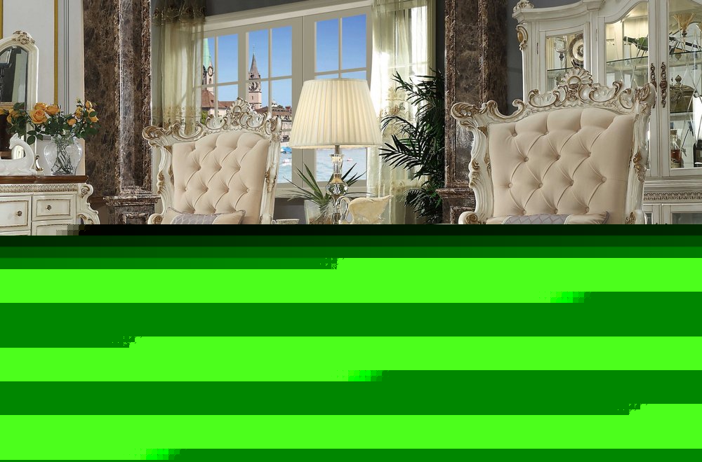 38" Pearl Fabric Striped Tufted Chesterfield Chair And Toss Pillow