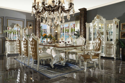 Set of Two 27" Brown and White Faux Leather Tufted Side Chair