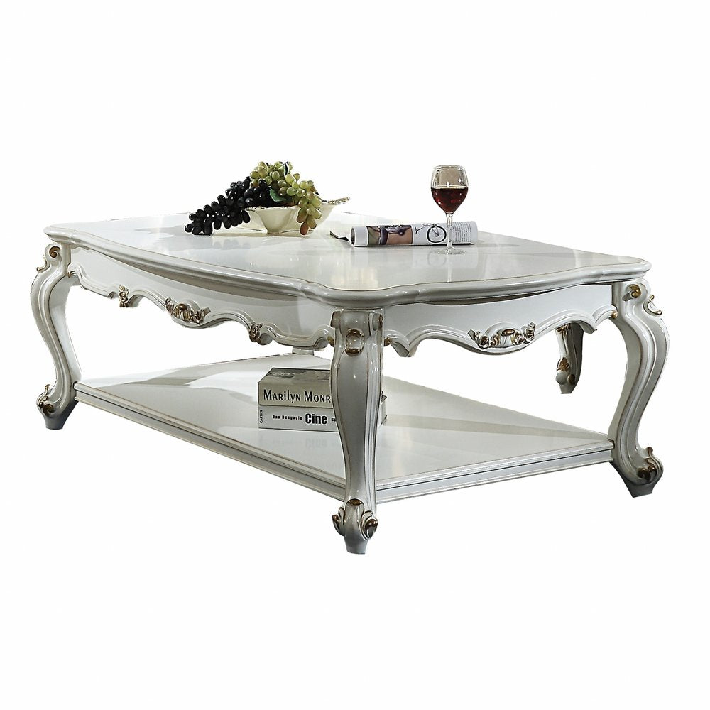 47" Platinum Solid Wood Free Form Coffee Table