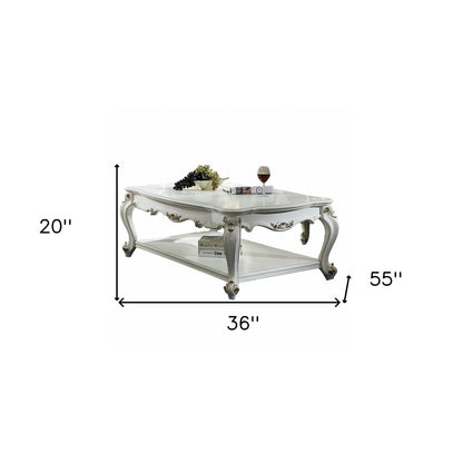 47" Platinum Solid Wood Free Form Coffee Table