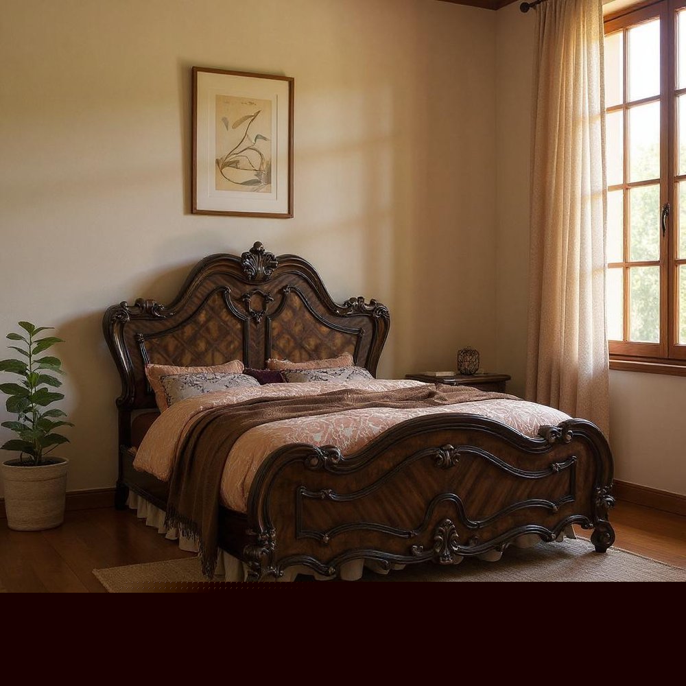 Brown King Bed Frame