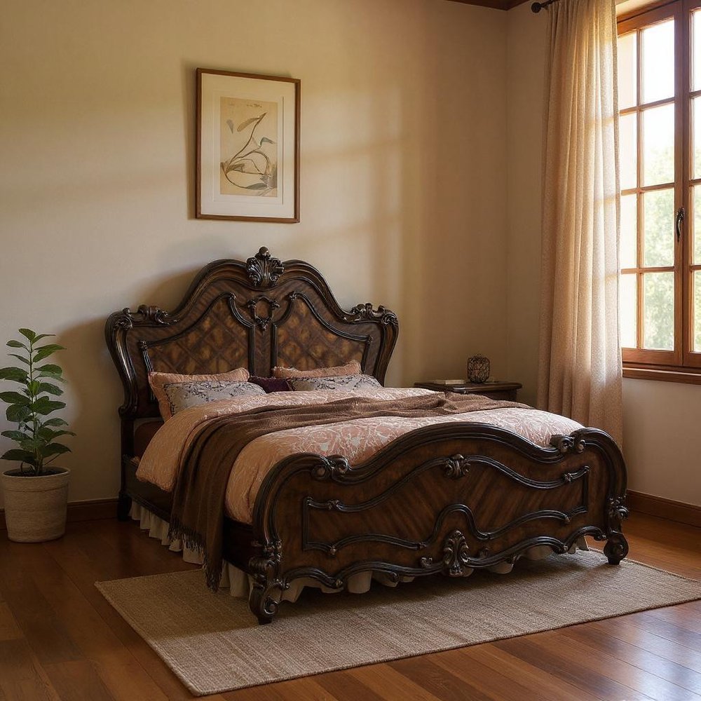 Brown King Bed Frame