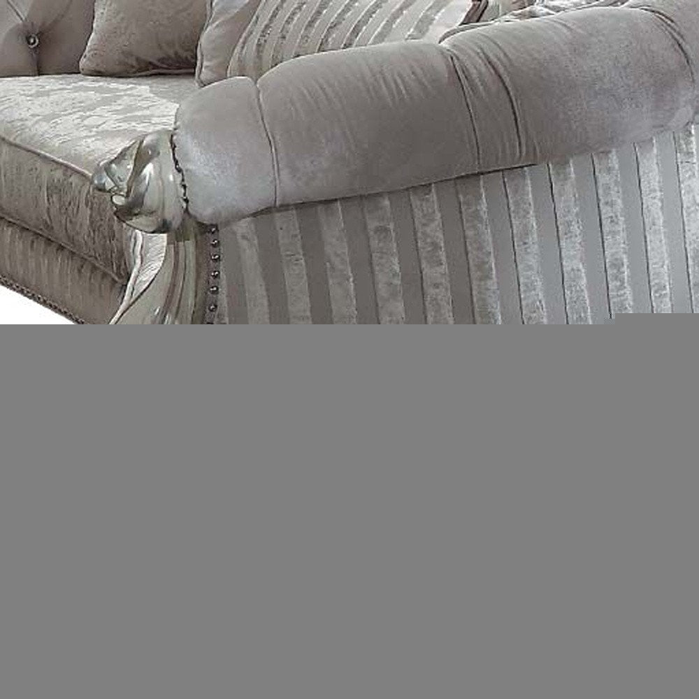 55" Brown Velvet Curved Sofa And Toss Pillows