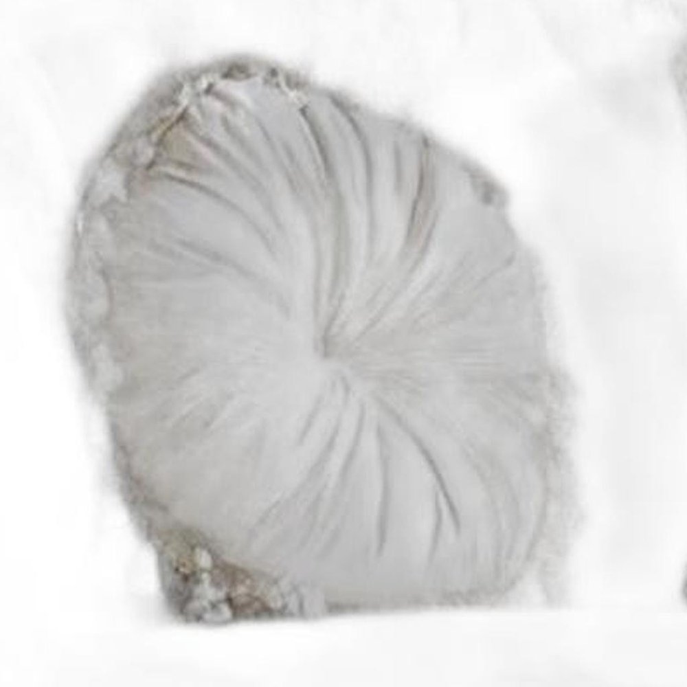 61" Ivory And Silver Damask Chesterfield Loveseat