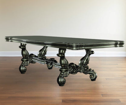 46" Platinum Solid Wood Trestle Base Dining Table