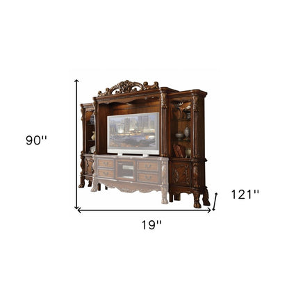 118" Dark Brown Solid Wood Floating Mount Entertainment Center