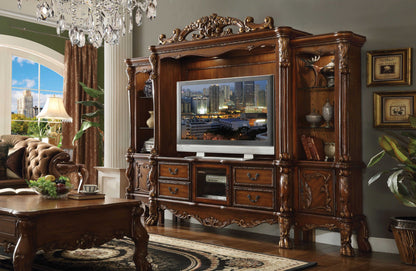 118" Dark Brown Solid Wood Cabinet Enclosed Storage Entertainment Center